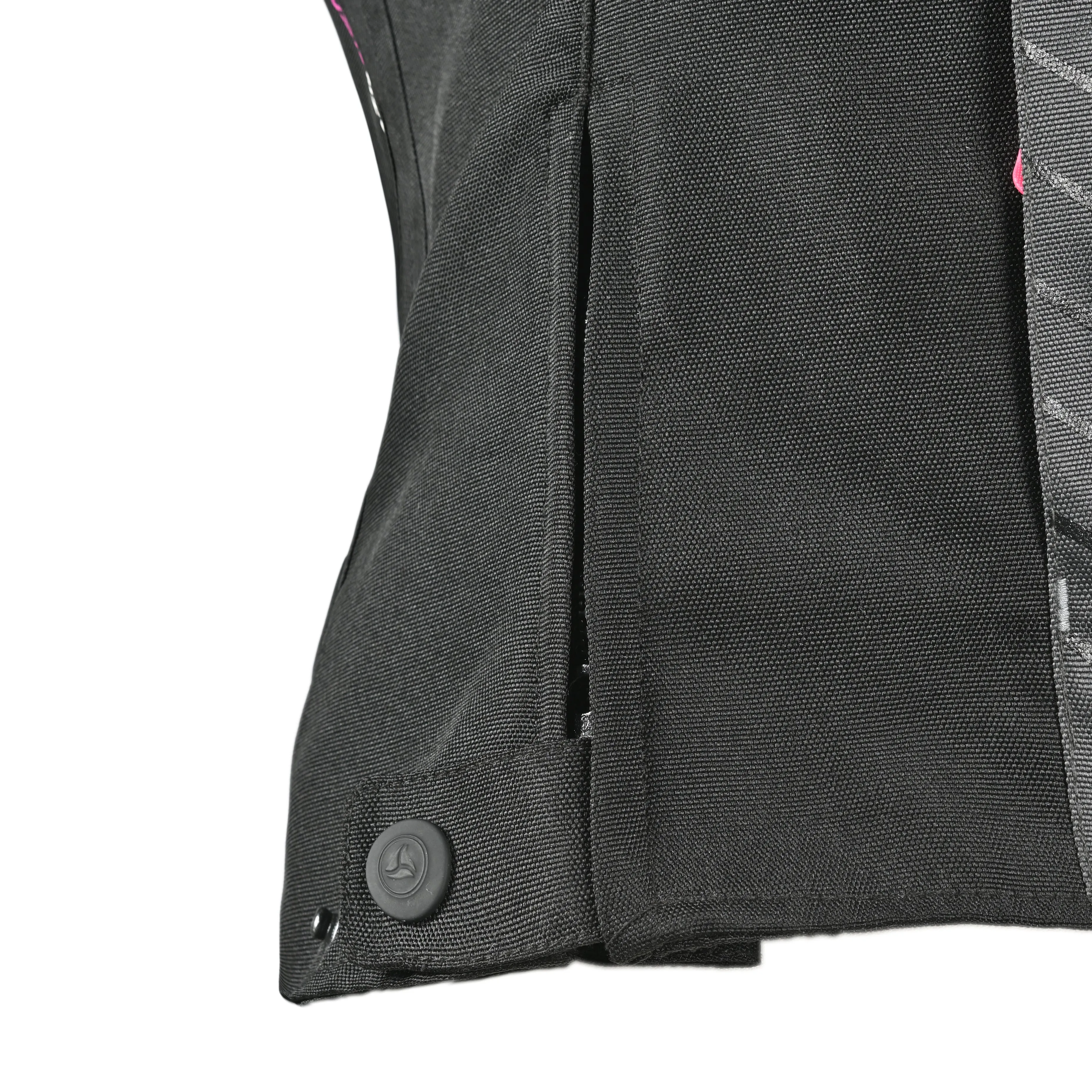 R-Tech Knight Rider Lady Short - Motorcycle Racing Jacket - Black Dark Grey Fuschia