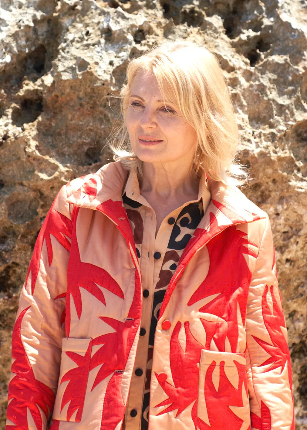 Rocket Jacket Red Palm Gold