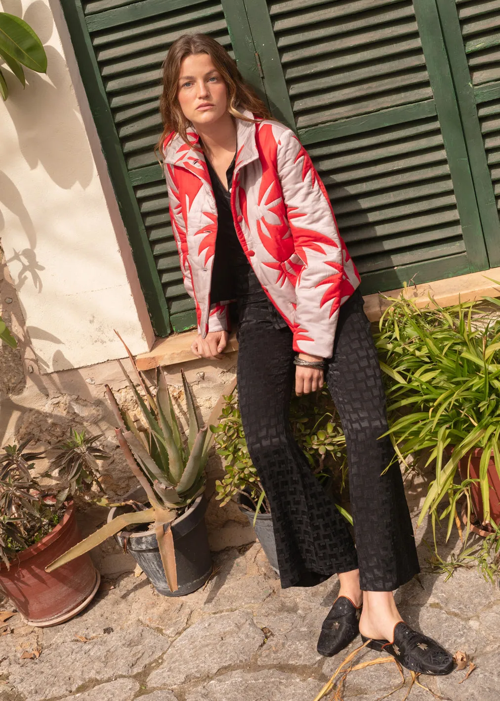 Rocket Jacket Red Palm Silver