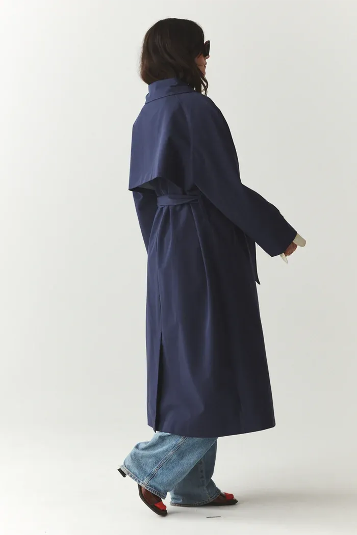 Roomy trench Blue