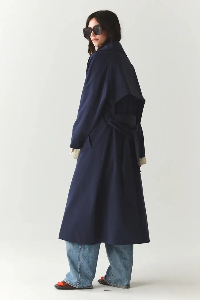 Roomy trench Blue