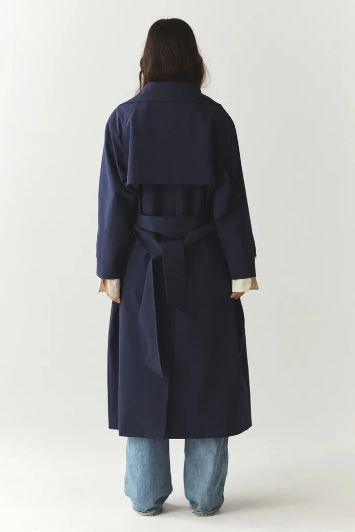 Roomy trench Blue