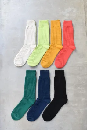 「ROTOTO」cotton waffle crew socks