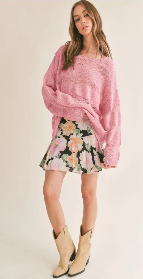 Sage the Label Canary Oversized Open Knit Sweater