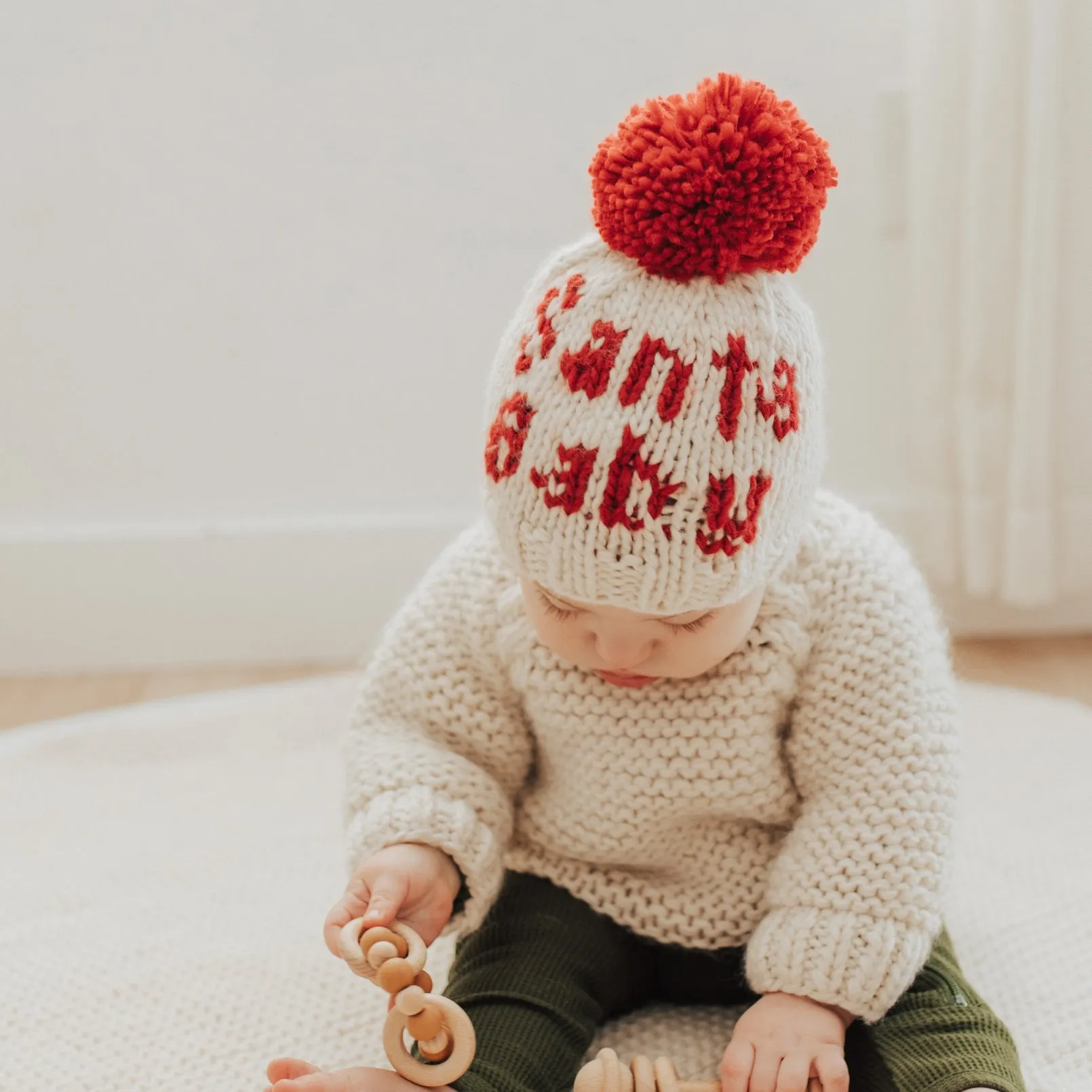 Santa Baby Hand Knit Beanie Hat