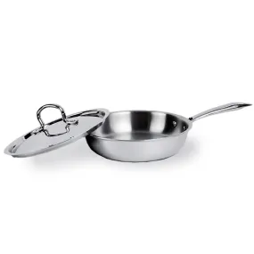 SAVYA HOME Triply Stainless Steel Frying Pan | 22 cm | 1.5 L | Stove & Induction Cookware | Heat Surround Cooking | Easy Grip Handles | Stainless Steel Fry Pan