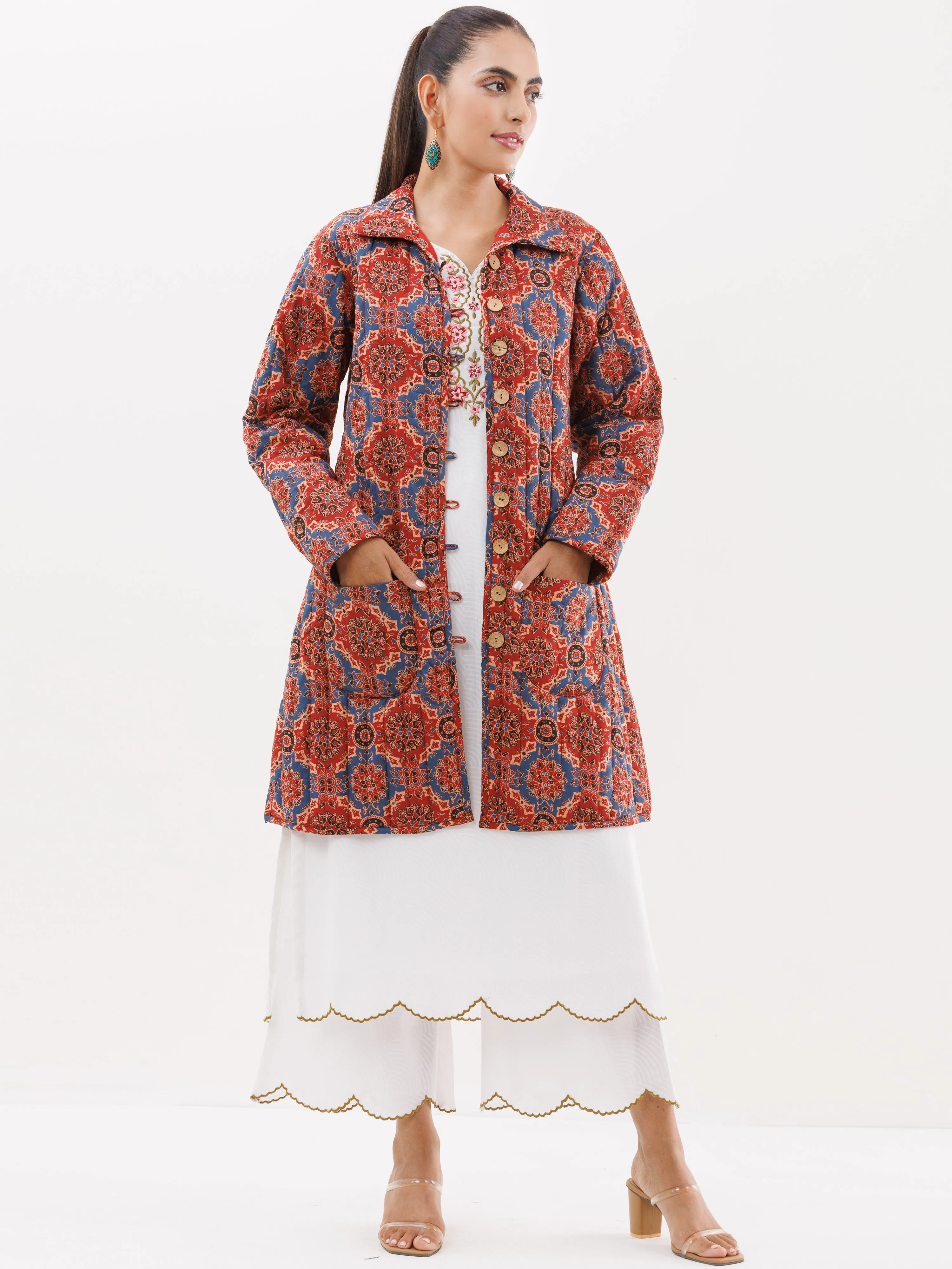 Shishir Mannat Ajrakh Quilted Reversible Jacket