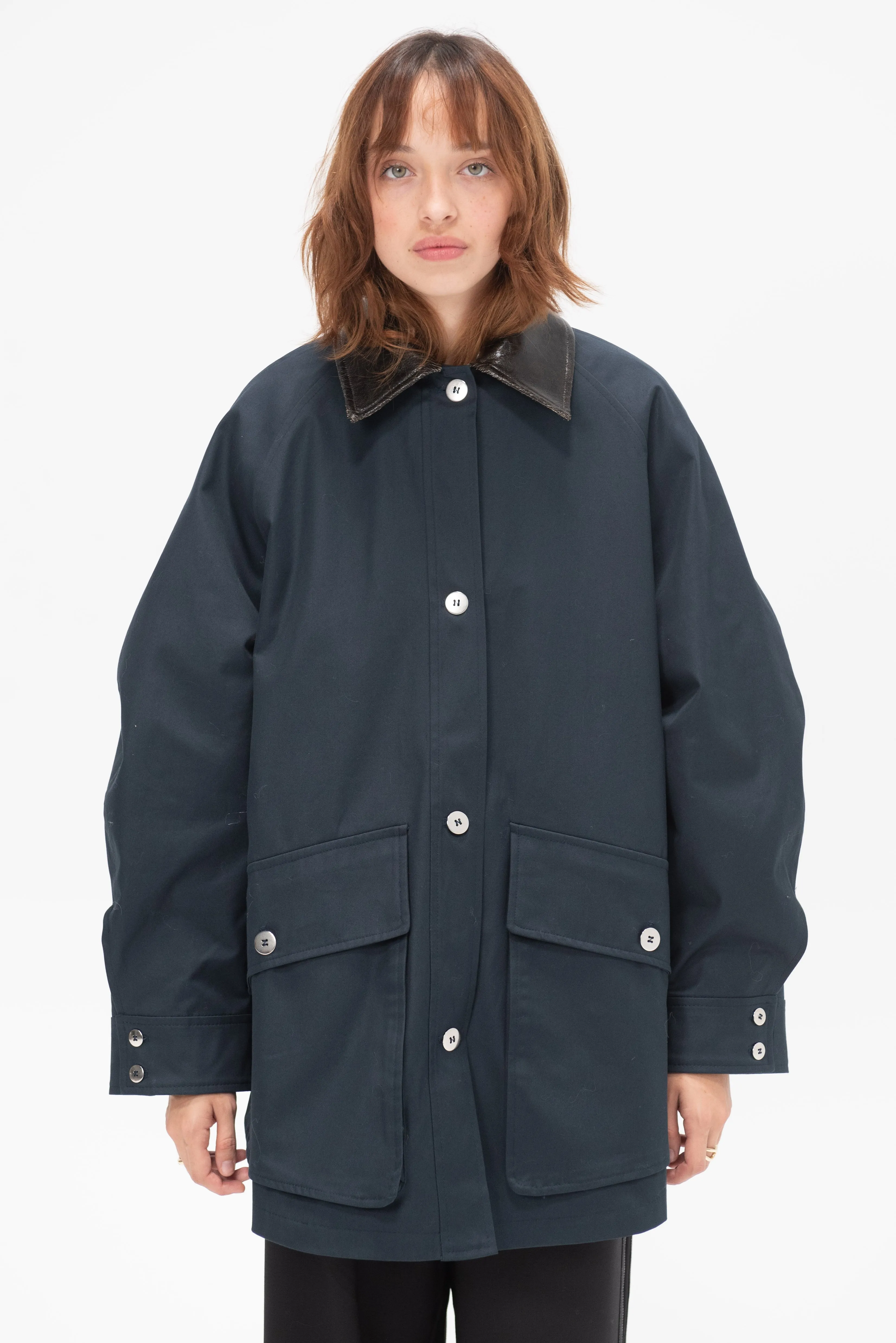 Short Trench Coat, Navy