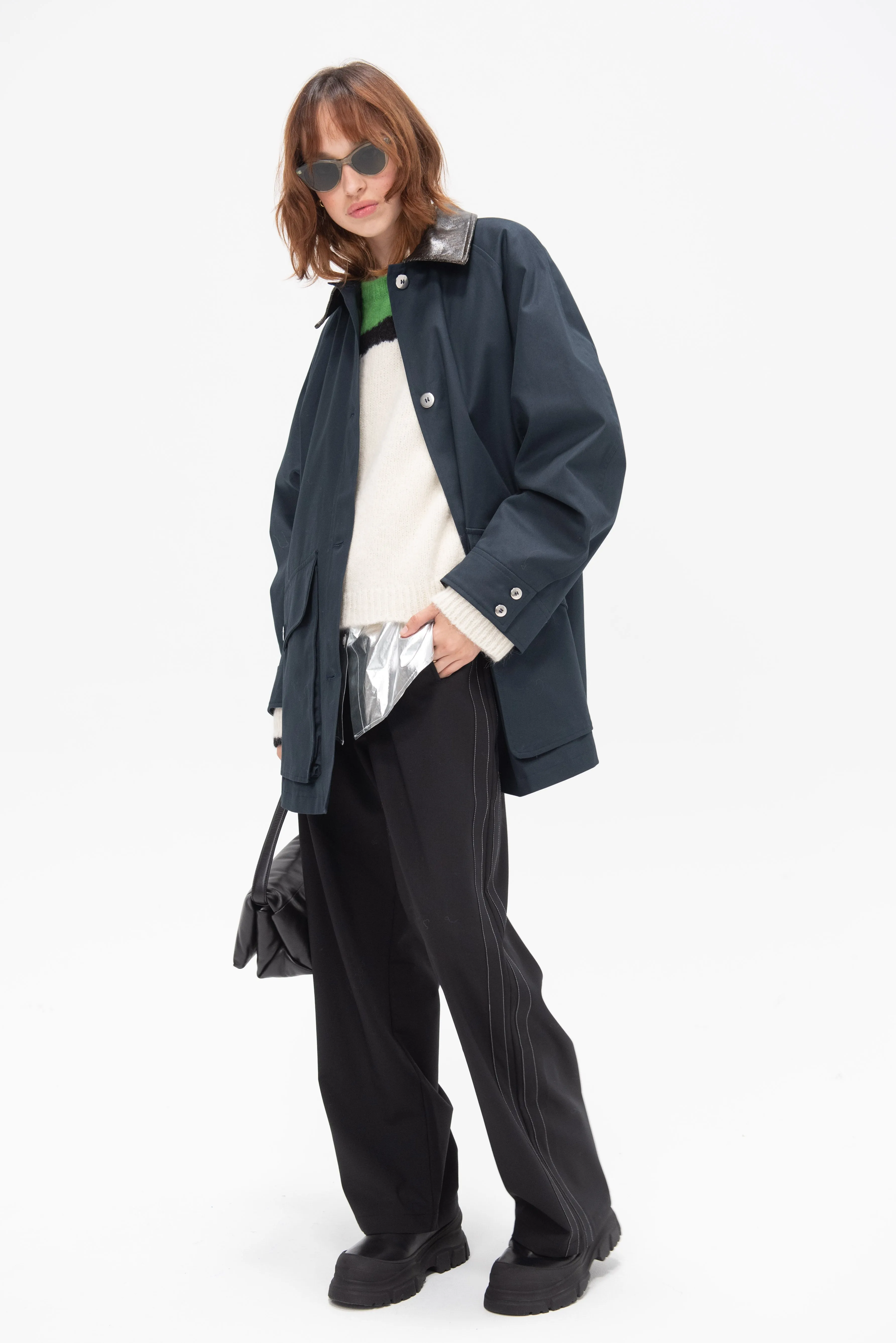 Short Trench Coat, Navy