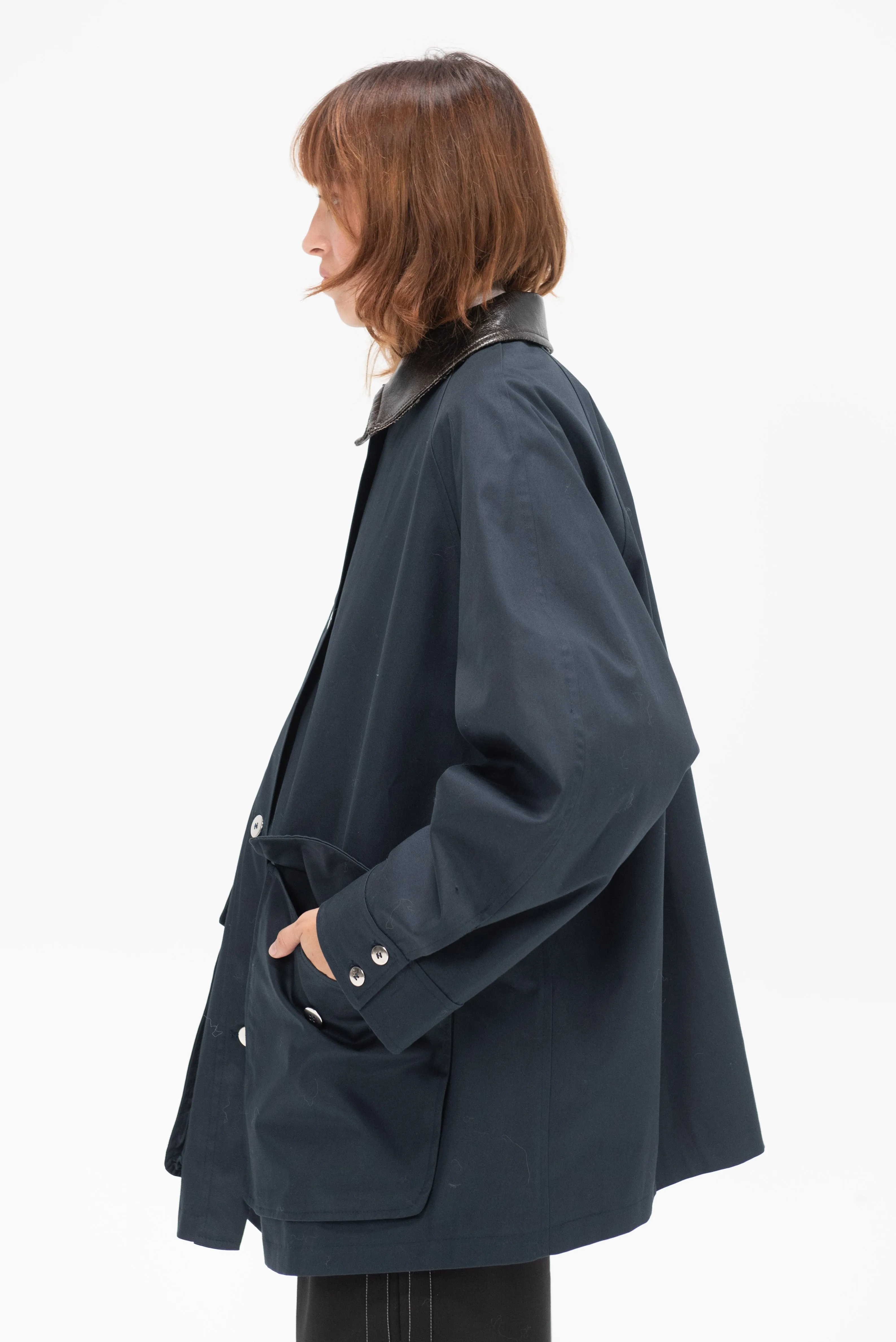 Short Trench Coat, Navy