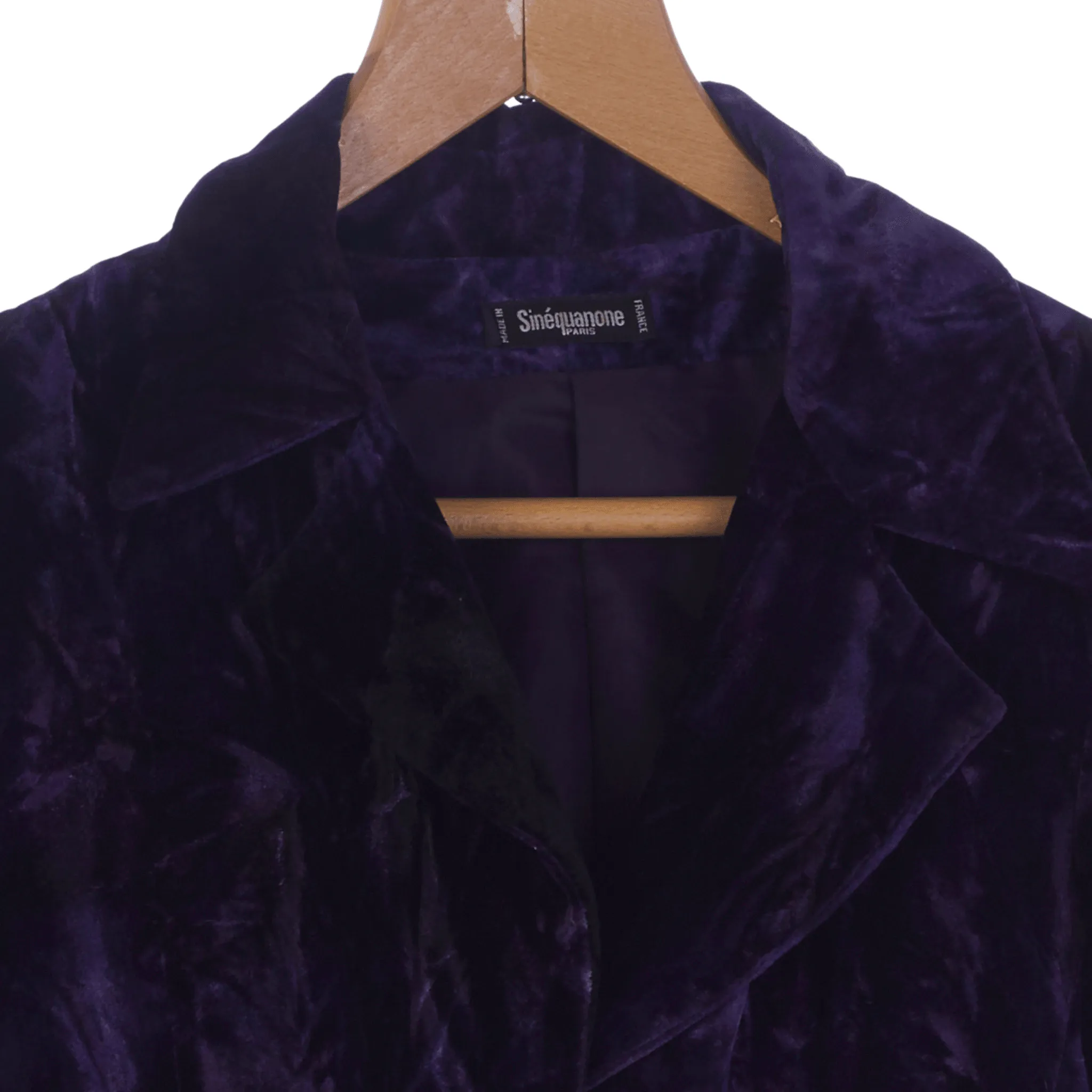 Sinequanone Crushed Velvet Purple Long Sleeved Jacket UK Size 10