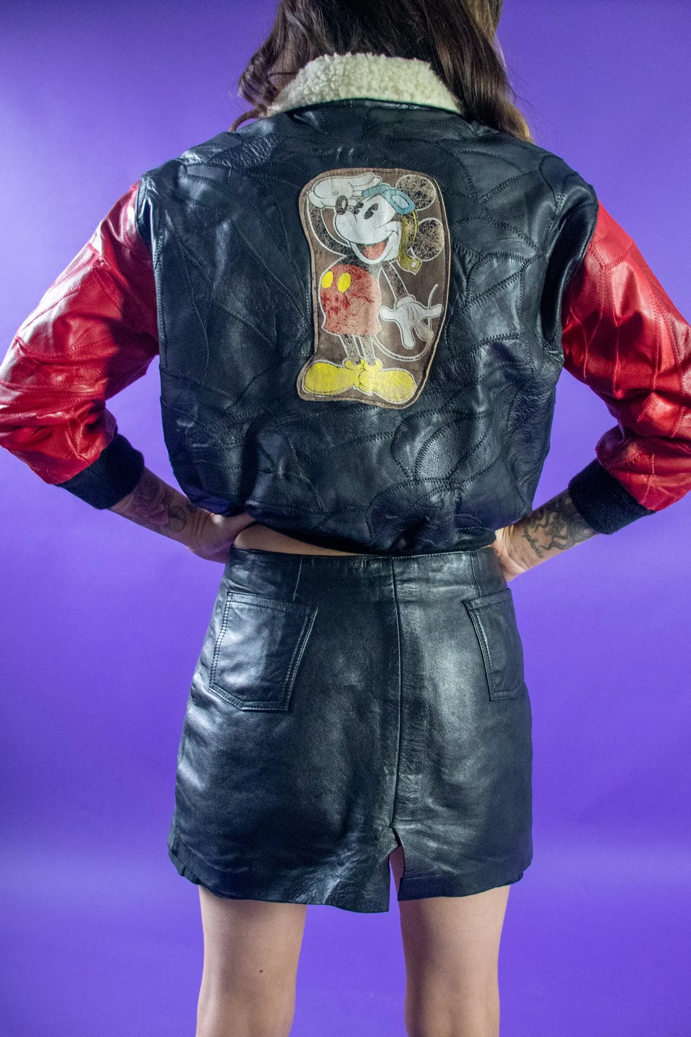 Siricco Leather Micky Mouse Jacket