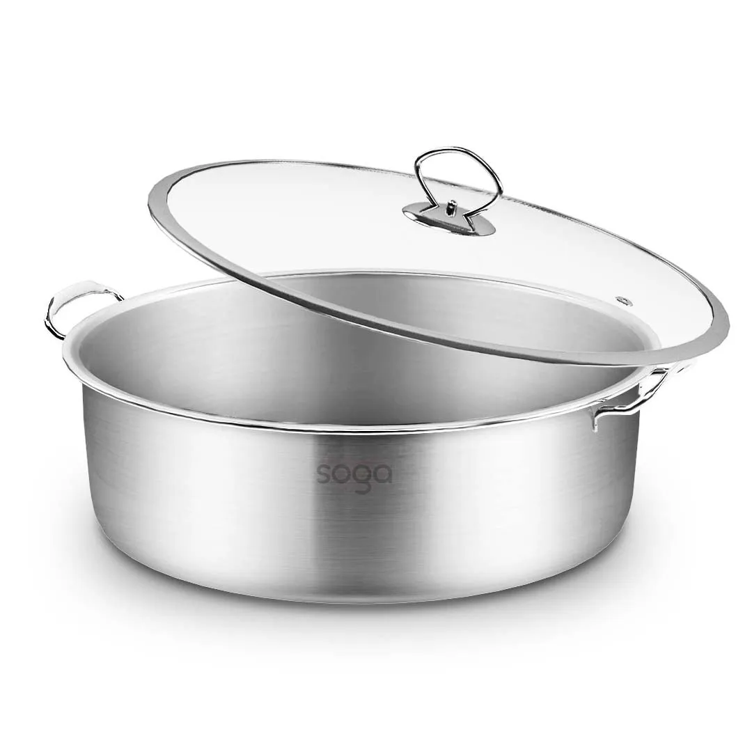 SOGA Stainless Steel 28cm Casserole With Lid Induction Cookware