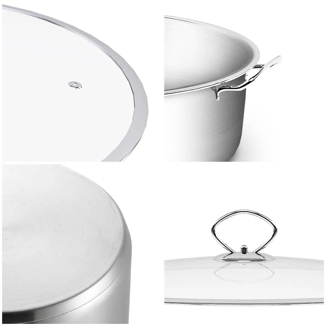 SOGA Stainless Steel 28cm Casserole With Lid Induction Cookware