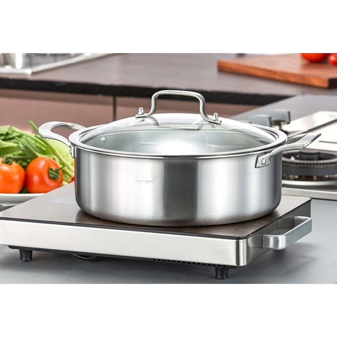 SOGA Stainless Steel 28cm Casserole With Lid Induction Cookware