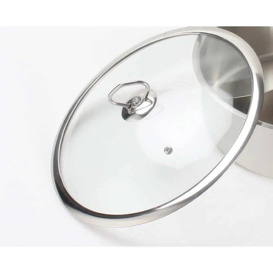 SOGA Stainless Steel 28cm Casserole With Lid Induction Cookware