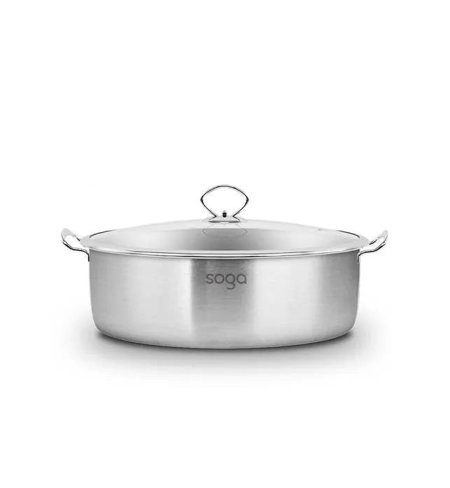 SOGA Stainless Steel 32cm Casserole With Lid Induction Cookware