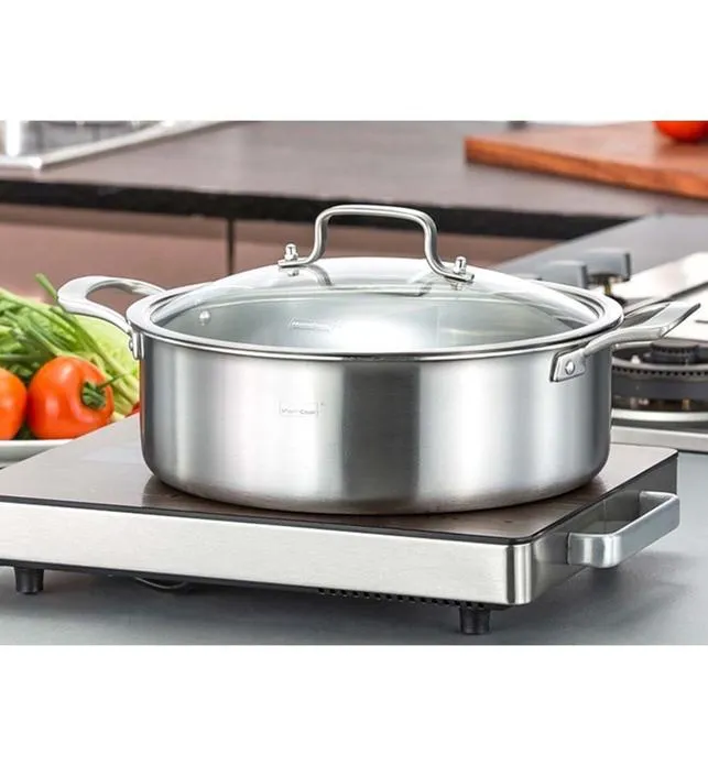 SOGA Stainless Steel 32cm Casserole With Lid Induction Cookware