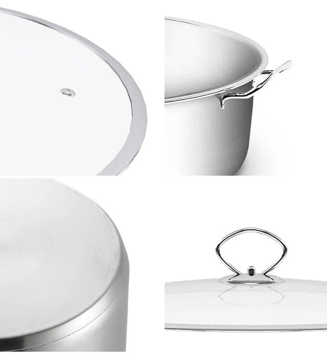 SOGA Stainless Steel 32cm Casserole With Lid Induction Cookware