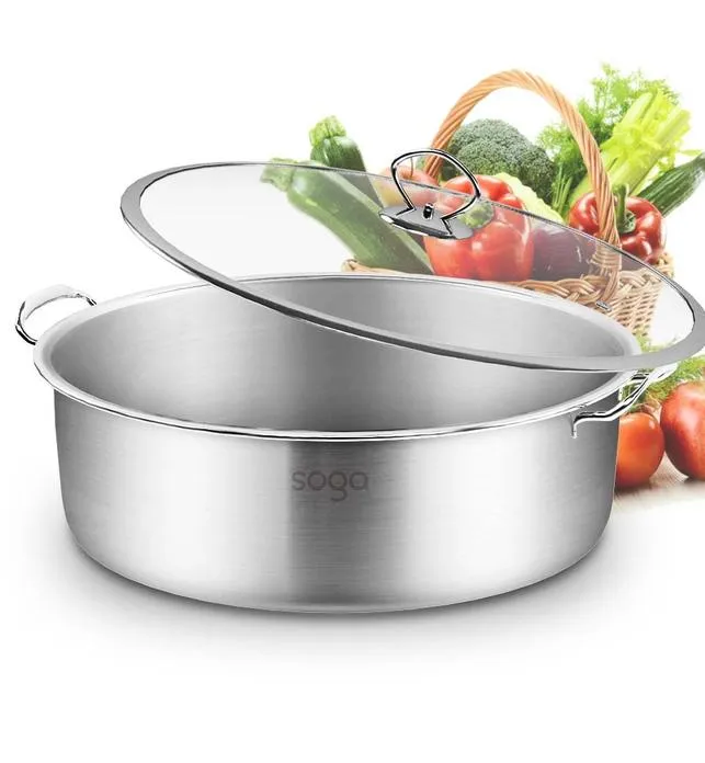 SOGA Stainless Steel 32cm Casserole With Lid Induction Cookware