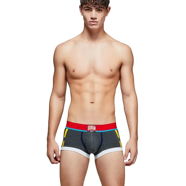 Solid with Outlines Style Man Boxers