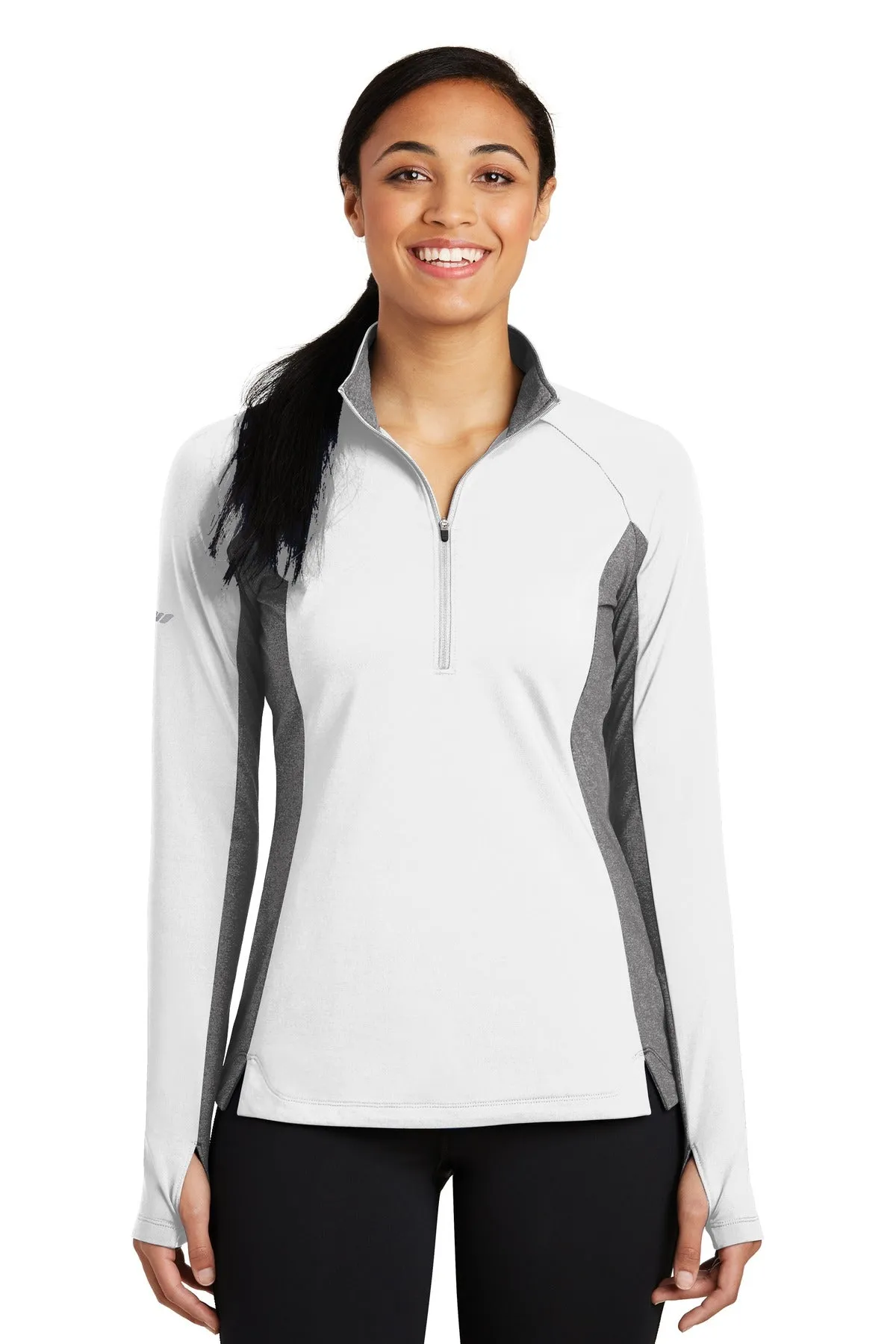 Sport-Tek® Ladies Sport-Wick® Stretch Contrast 1/2-Zip Pullover. LST854