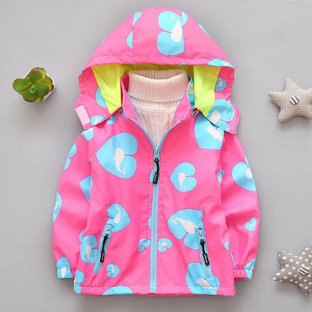 Spring children's clothes boy girl pink pig Hooded jackets windbreaker kids clothes trench coat girl costume long sleeve hooded