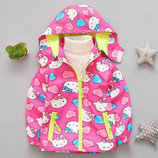 Spring children's clothes boy girl pink pig Hooded jackets windbreaker kids clothes trench coat girl costume long sleeve hooded