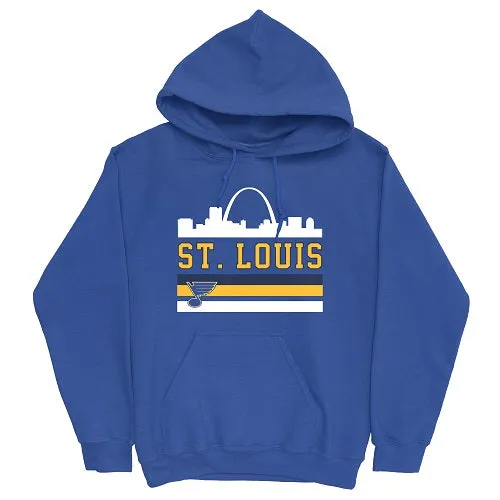 ST. LOUIS BLUES SERIES SIX SKYLINE HOODIE - ROYAL