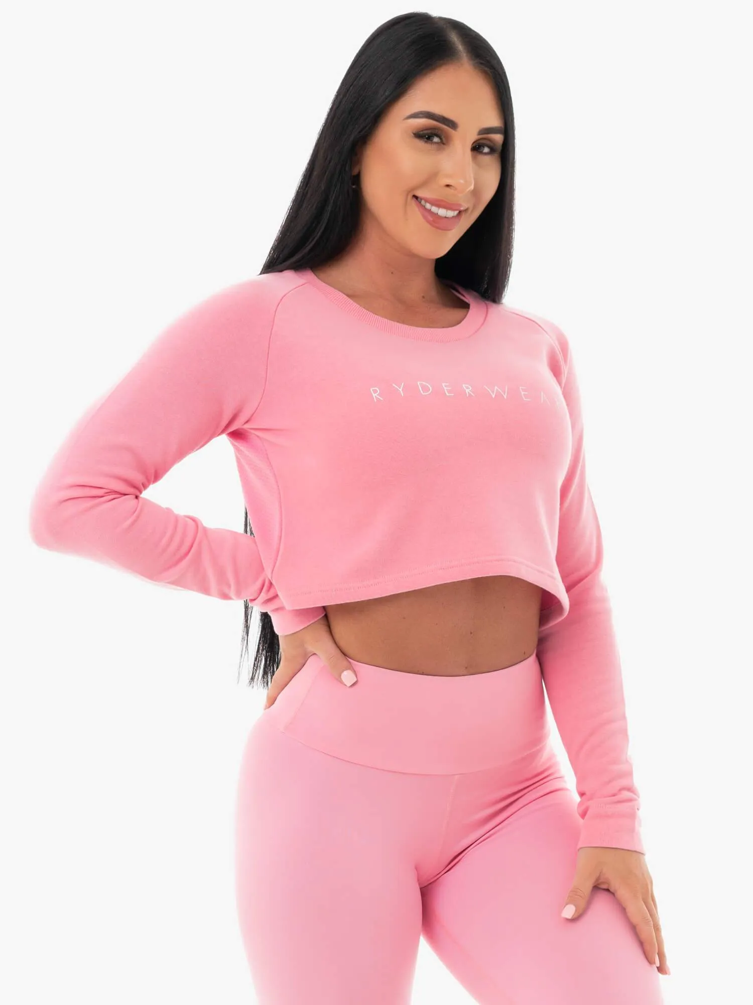 Staples Cropped Sweater - Pink