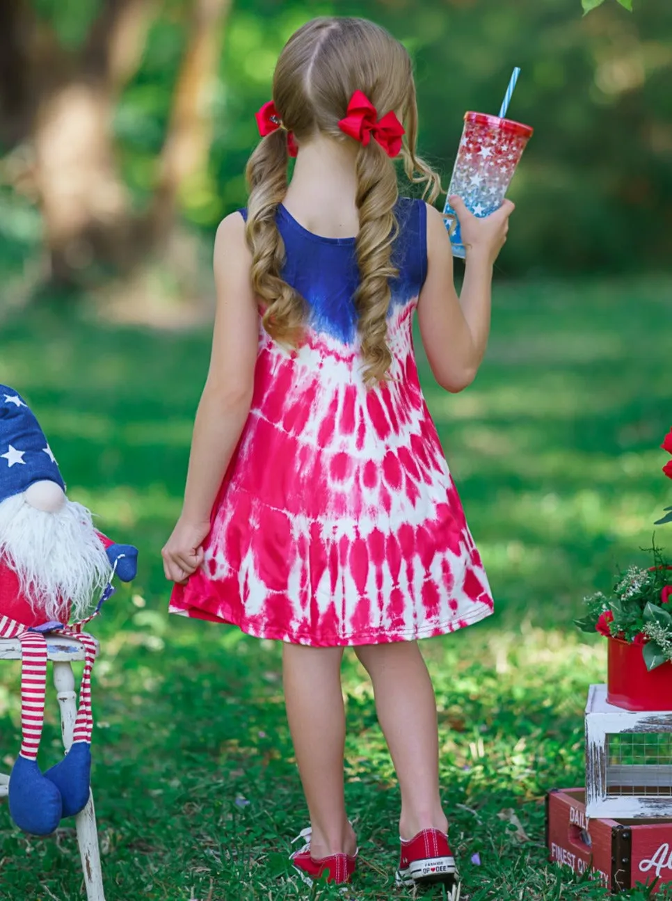 Stars In My Boho Stripes Tie Dye Sundress