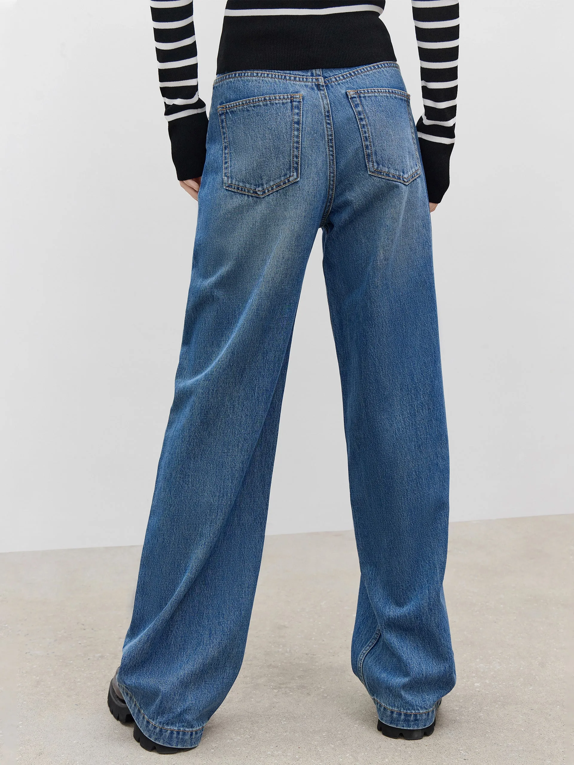 Straight Leg Cotton Jeans