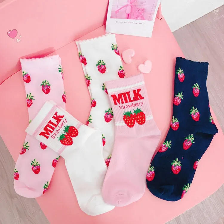 Strawberry Milk Socks