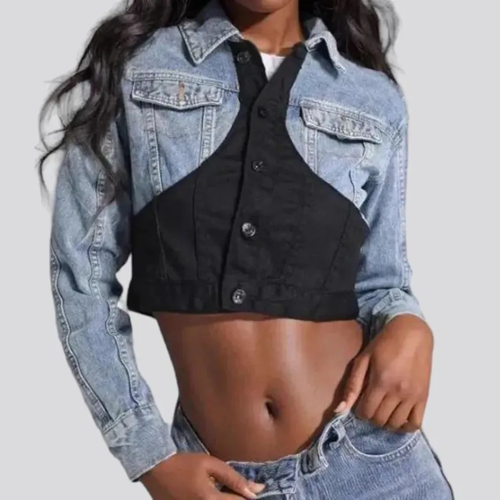 Street black women's jean jacket