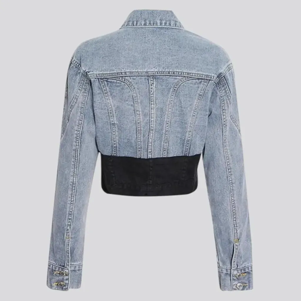 Street black women's jean jacket