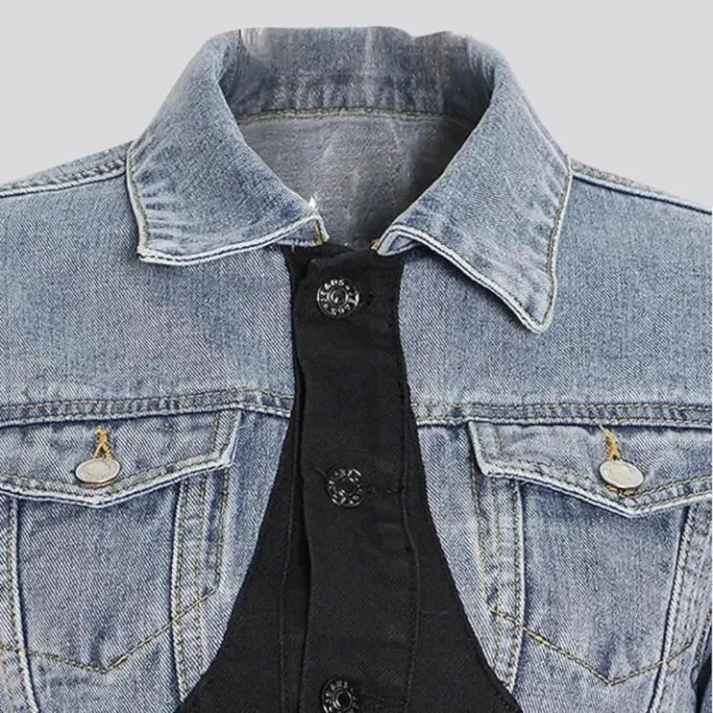 Street black women's jean jacket