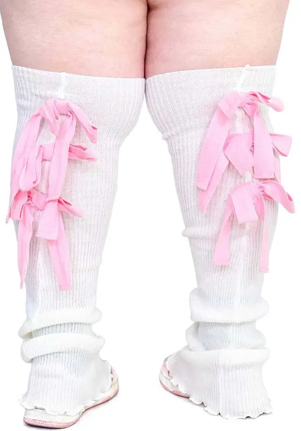 Sugar Ribbon [White] | LEG WARMERS