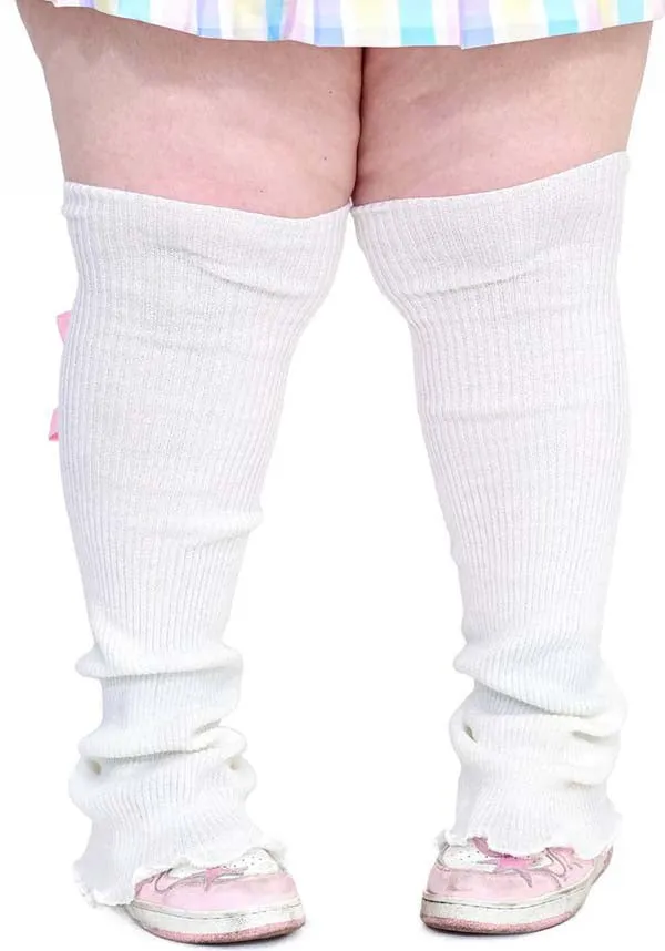 Sugar Ribbon [White] | LEG WARMERS