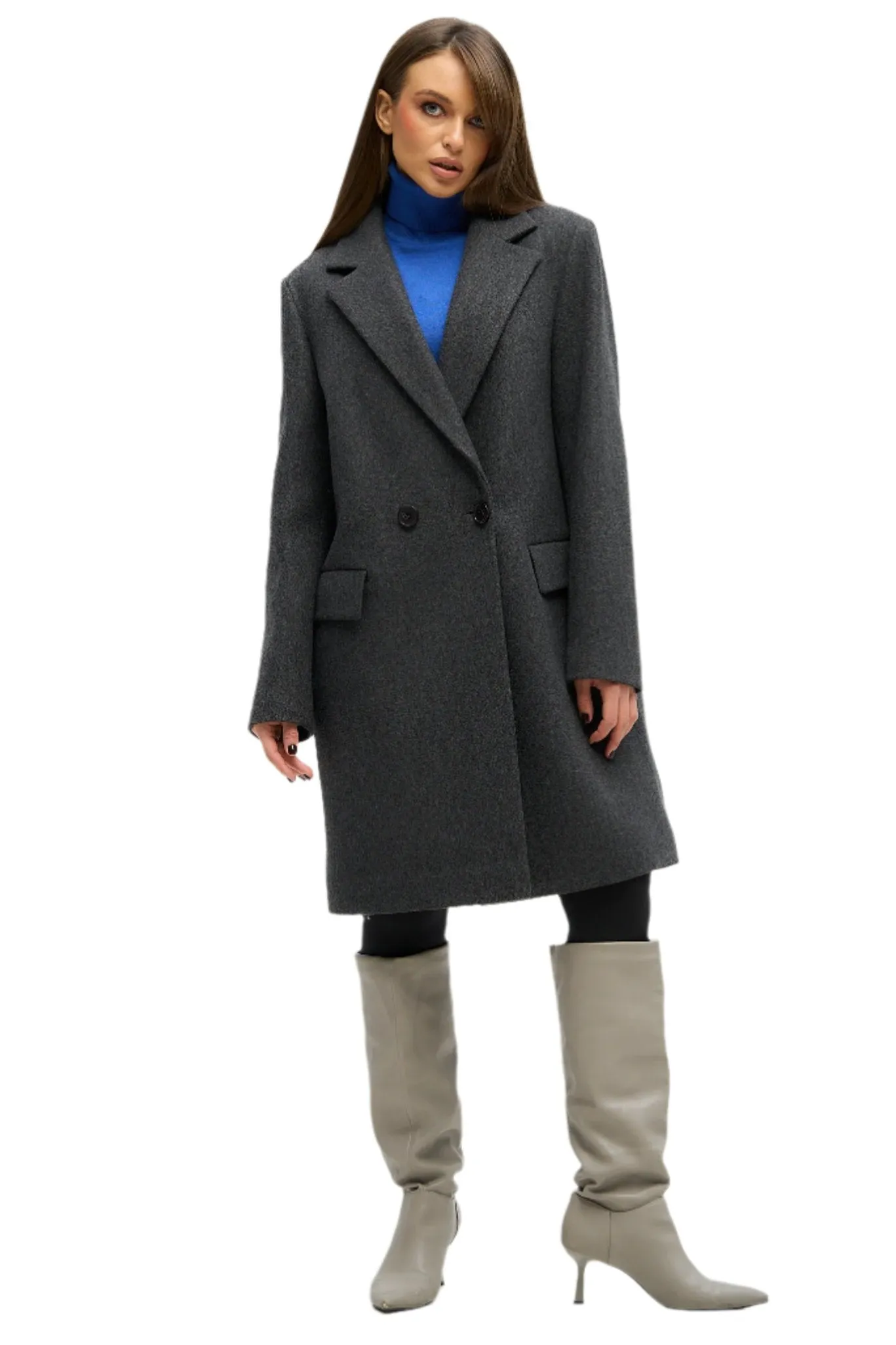 Tailored Wool Blend Overcoat