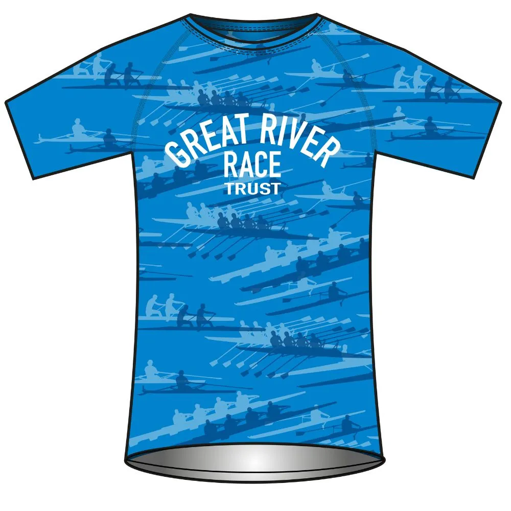 The Great River Race Mens Carbonised Bamboo Tee (Blue)