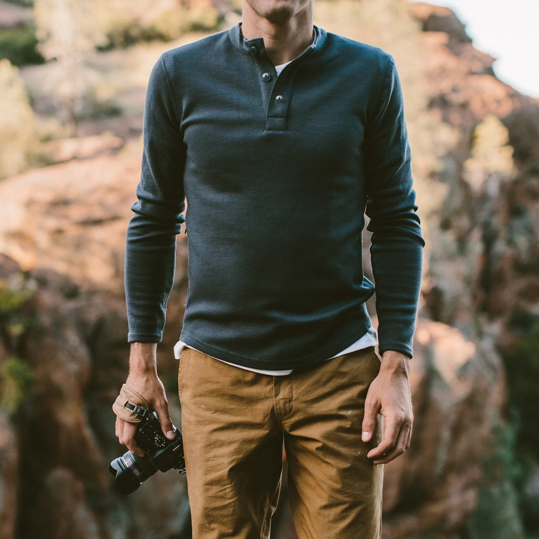 The Merino Henley in Charcoal