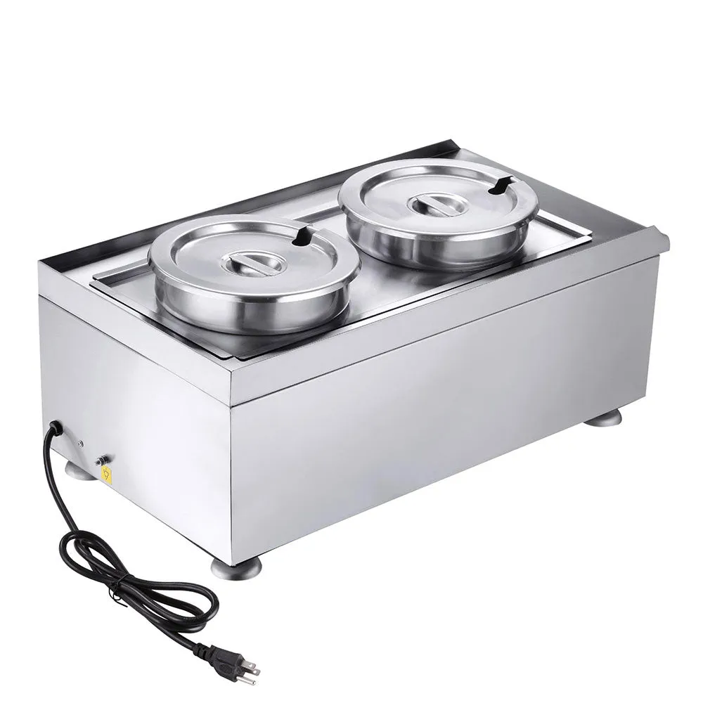 TheLAShop 14 Qt. Food Warmer for Soup Buffet Dual Pots with Drain