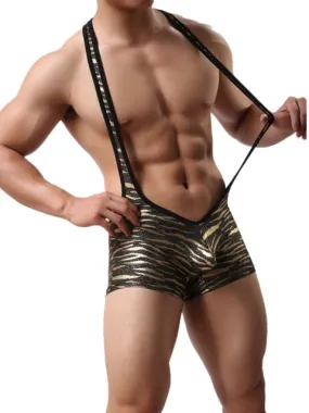 Tigerstripe Cotton Spandex Men Suspender