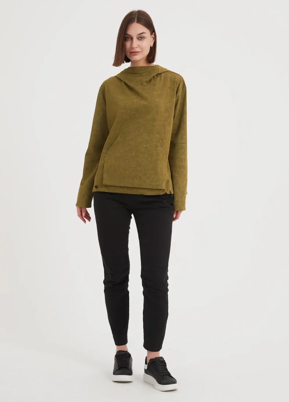 Tirelli - Funnel Neck Hoodie - Moss