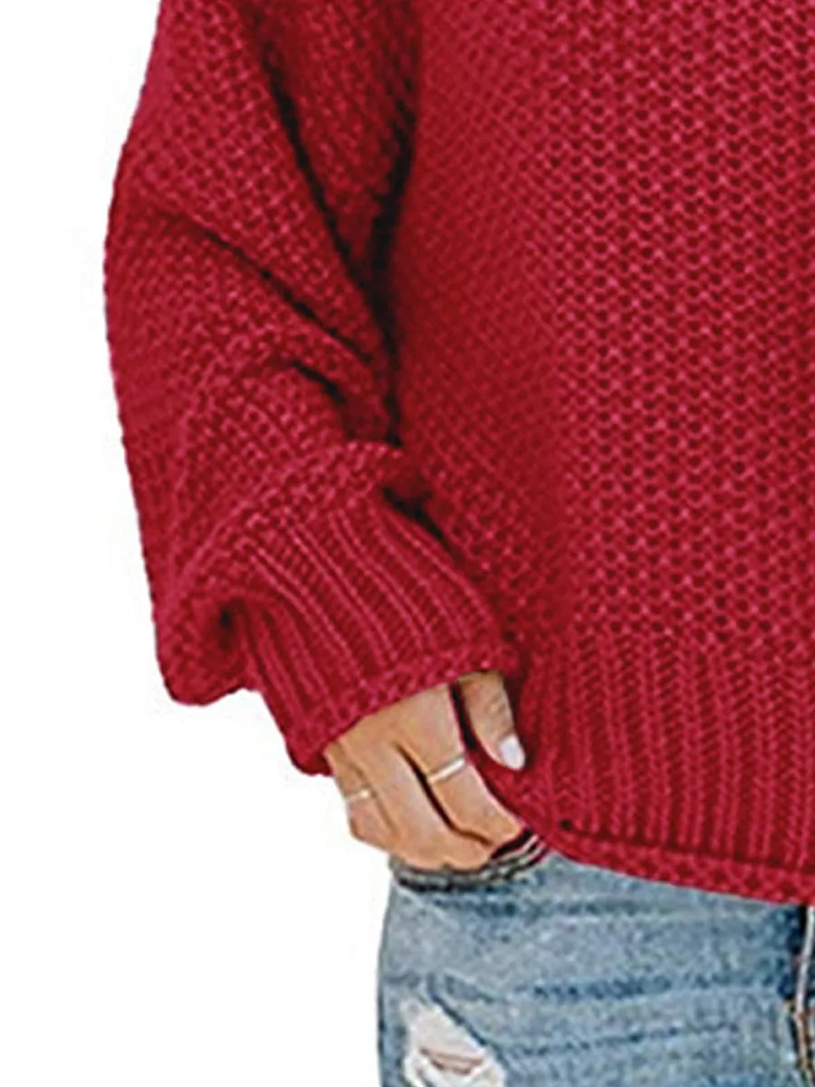 Turtleneck Dropped Shoulder Sweater