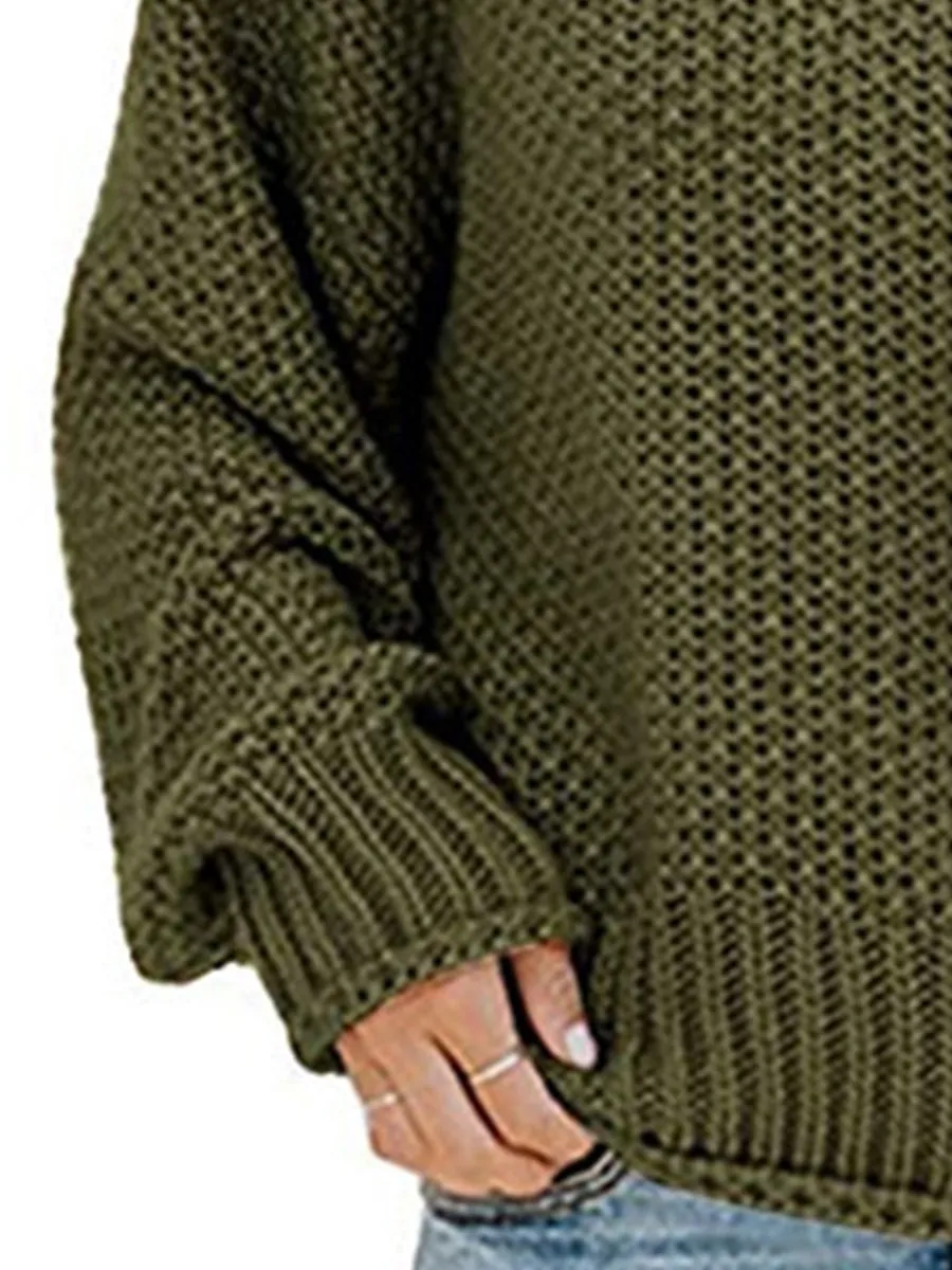 Turtleneck Dropped Shoulder Sweater