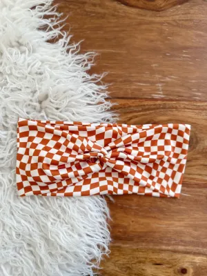 Twistband - Wavy Cognac Checker