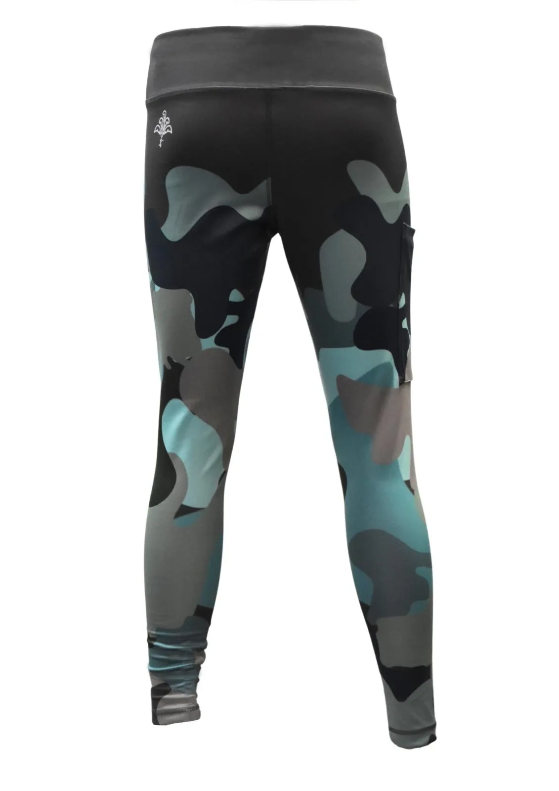 UV Protective Full Length Leggings Tights Skins - Aqua Camo