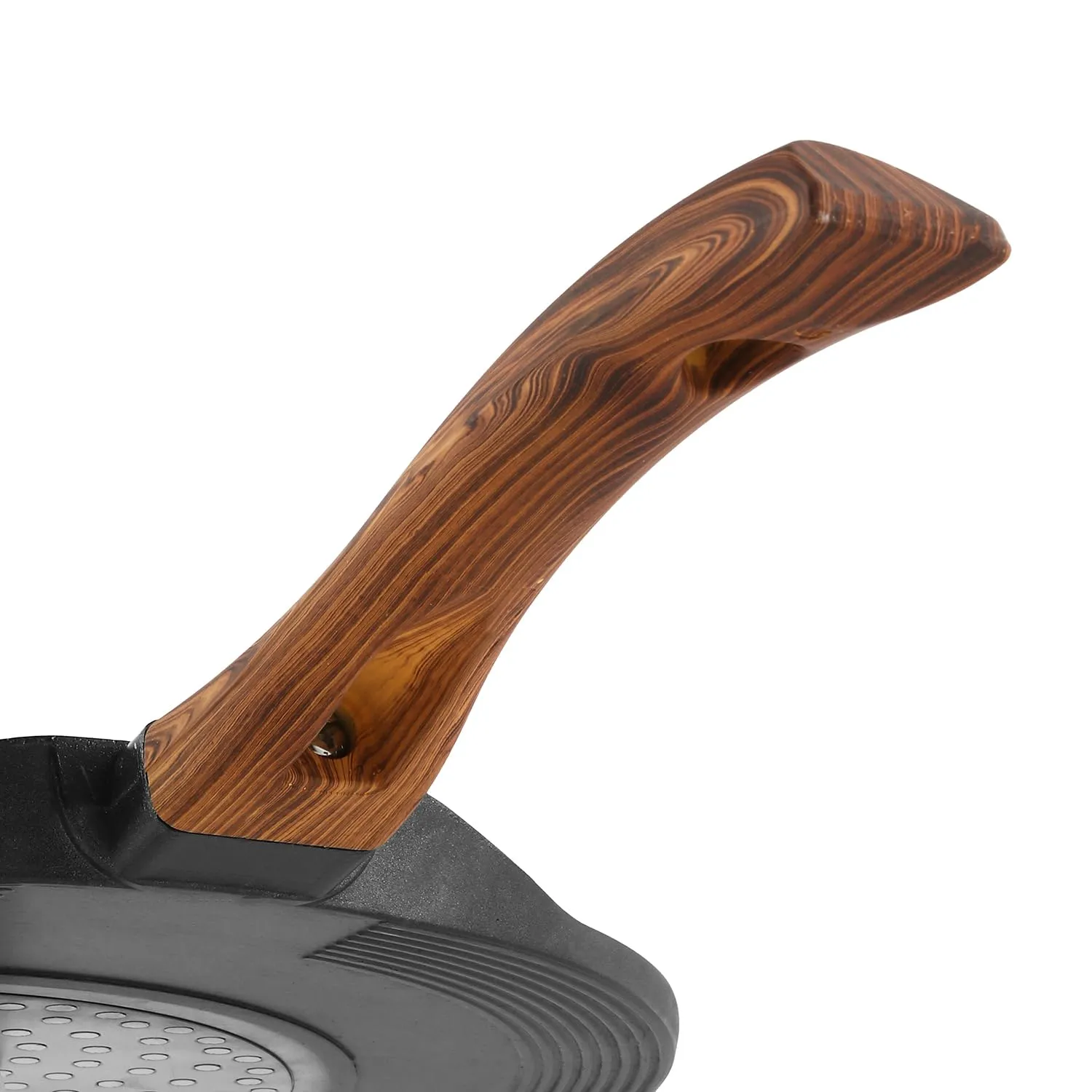 Vinod Zest Plus Aluminium Die Cast Non Stick Roti / Chapati Tawa - 31 cm | 5mm Thick | 5 Layer Coating | Scratch Proof | Wooden Finish Handle | Induction Base - 1 Year Warranty