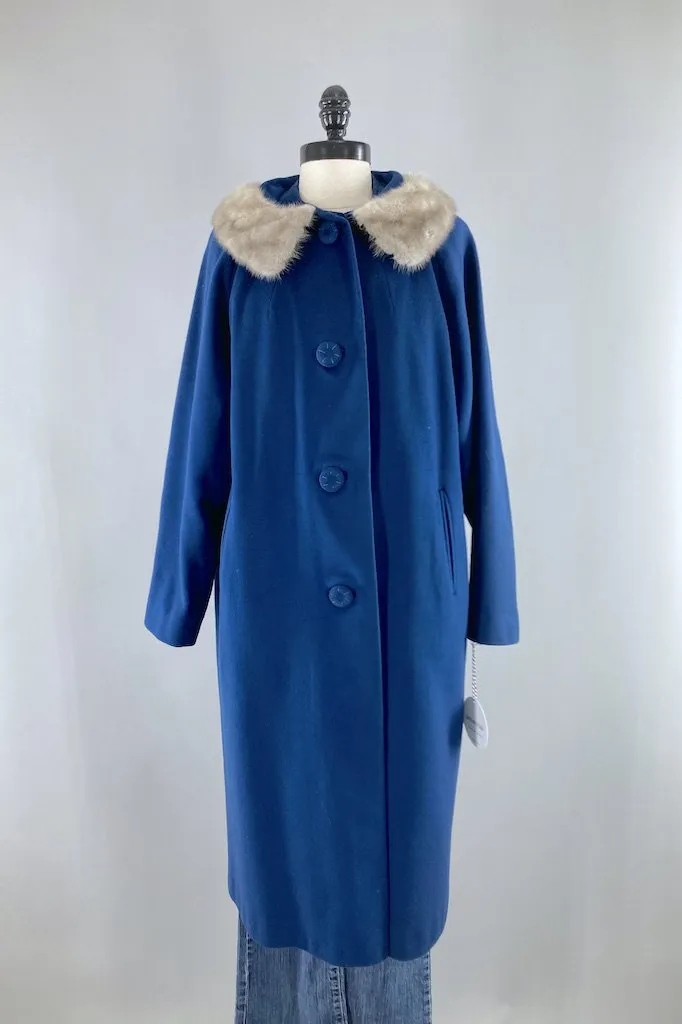 Vintage 1960s Sapphire Blue Coat